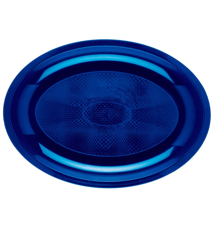 Bandeja Ovalada Azul Round PP 315x220mm (150 Uds)