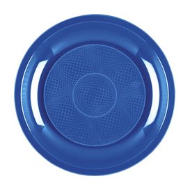 Plato de Plastico Postre Azul Mediterraneo Round PP Ø185mm (600 Uds)