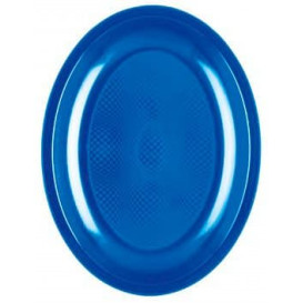 Bandeja Ovalada Azul Mediterraneo Round PP 255mm (50 Uds)