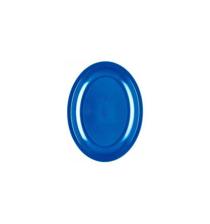 Bandeja Ovalada Azul Mediterraneo Round PP 255mm (50 Uds)