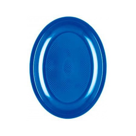 Bandeja Reutilizable PP Ovalada Round Azul Mediterraneo 25,5cm (600 Uds)