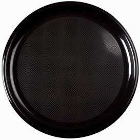 Plato de Plastico para Pizza Negro Round PP Ø350mm (72 Uds)