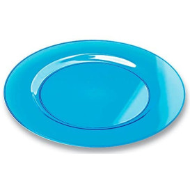 Plato Plastico Redondo Extra Rigido Turquesa 26cm (90 Uds)