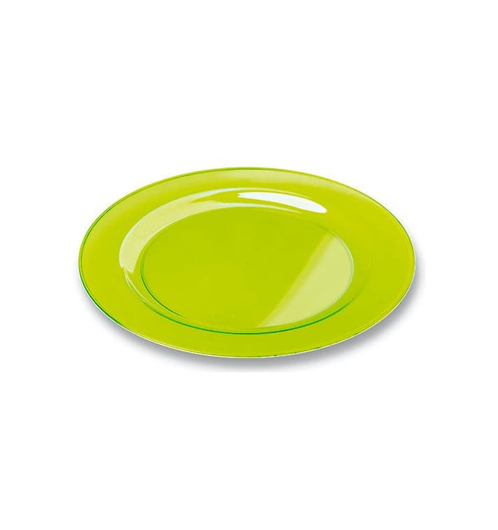 Plato Plastico Redondo Extra Rigido Verde 19cm (120 Uds)