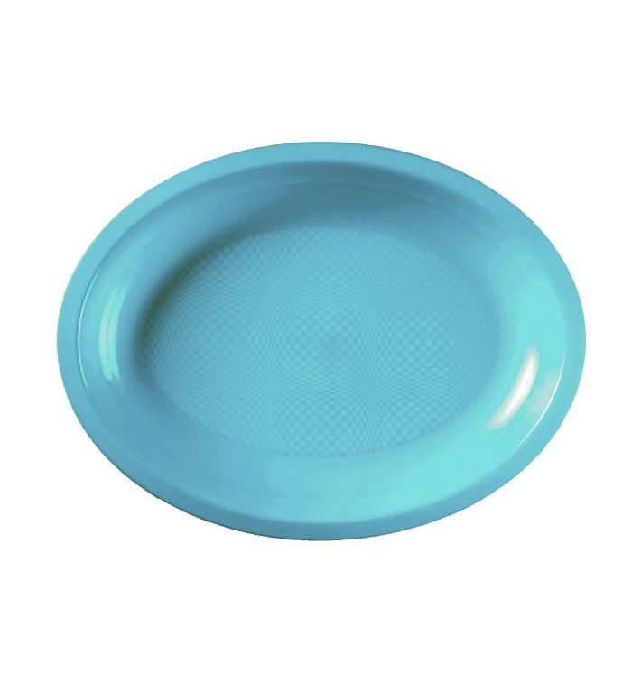 Bandeja Ovalada Turquesa Round PP 255x190mm (50 Uds)