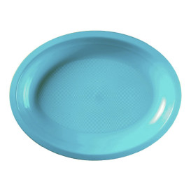 Bandeja Ovalada Turquesa Round PP 255x190mm (300 Uds)