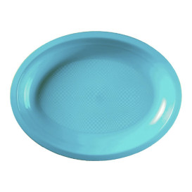 Bandeja Ovalada Turquesa Round PP 315x220mm (25 Uds)