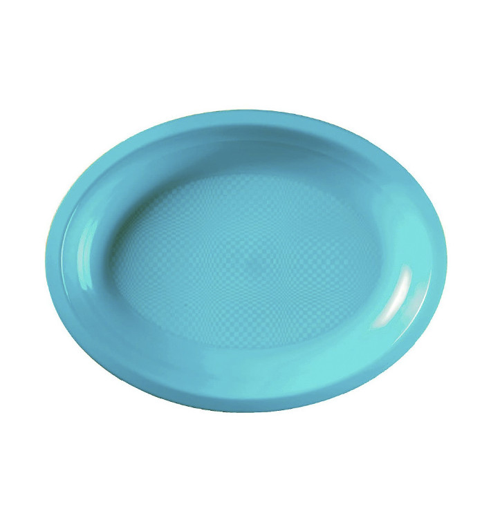 Bandeja Ovalada Turquesa Round PP 315x220mm (150 Uds)