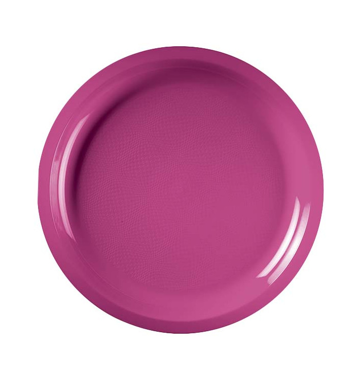 Plato de Plastico Fucsia Round PP Ø290mm (25 Uds)