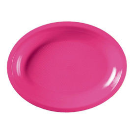 Bandeja Ovalada Fucsia Round PP 255x190mm (50 Uds)