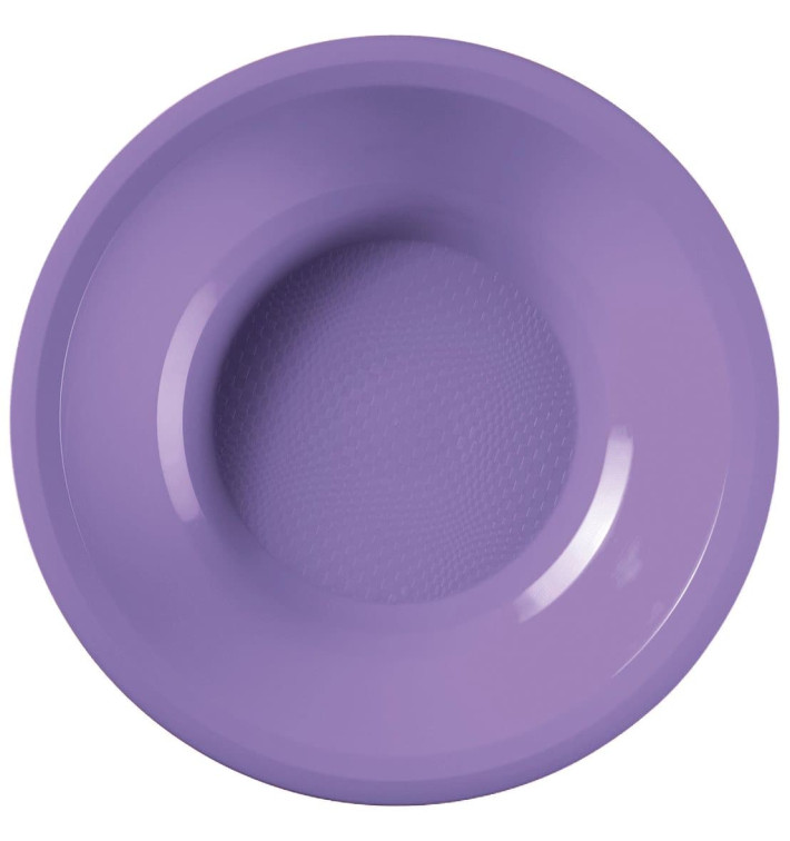 Plato de Plastico Hondo Lila Round PP Ø195mm (50 Uds)