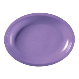 Bandeja Ovalada Lila Round PP 255x190mm (50 Uds)