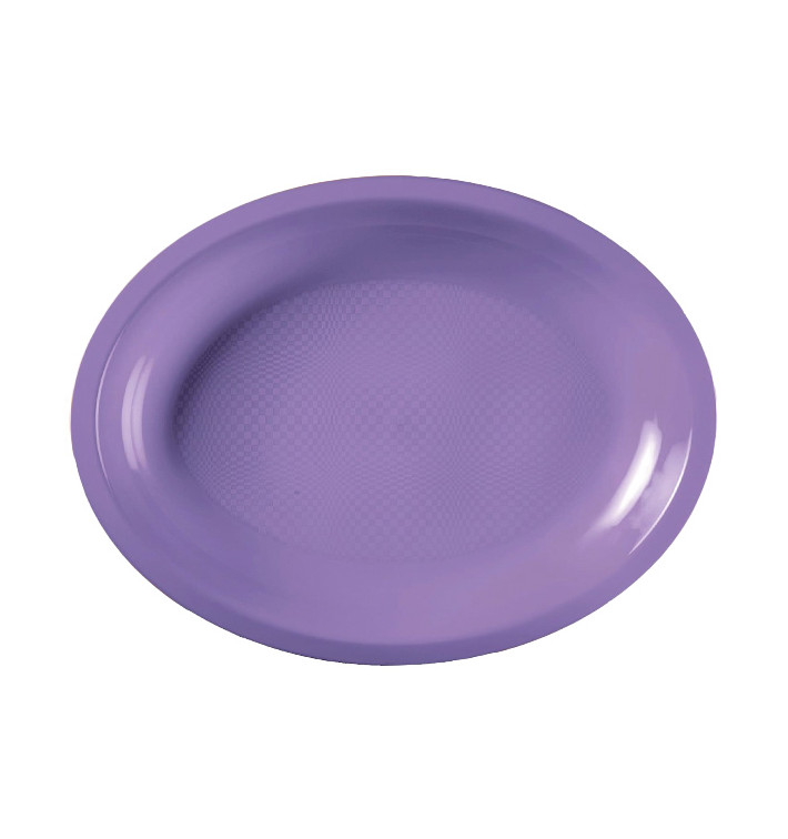 Bandeja Ovalada Lila Round PP 315x220mm (25 Uds)