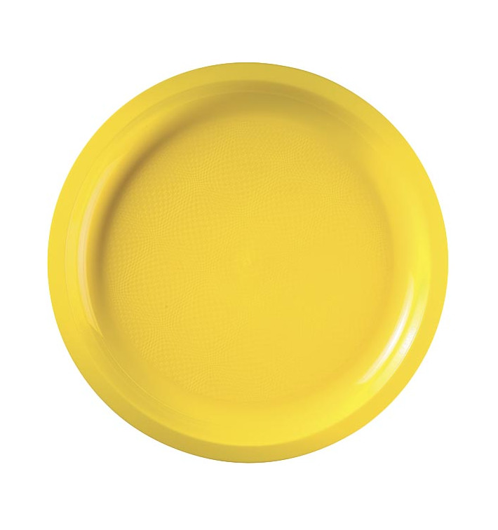 Plato de Plastico Amarillo Round PP Ø290mm (25 Uds)