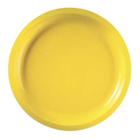 Plato Duro Reutilizable PP Amarillo "Round" Ø29cm (25 Uds)