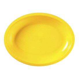 Bandeja Ovalada Amarillo Round PP 255x190mm (300 Uds)