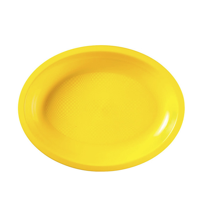 Bandeja Ovalada Amarillo Round PP 255x190mm (300 Uds)