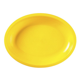 Bandeja Ovalada Amarillo Round PP 315x220mm (150 Uds)