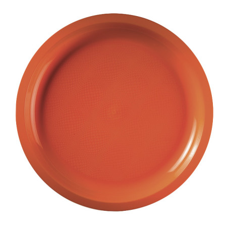 Plato Duro Reutilizable PP Naranja "Round" Ø29cm (25 Uds)