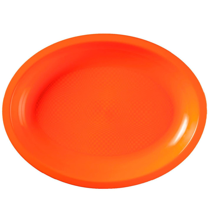 Bandeja Ovalada Naranja Round PP 255x190mm (50 Uds)