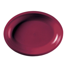 Bandeja Ovalada Burdeos Round PP 255x190mm (300 Uds)