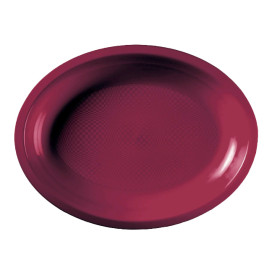 Bandeja Ovalada Burdeos Round PP 315x220mm (150 Uds)