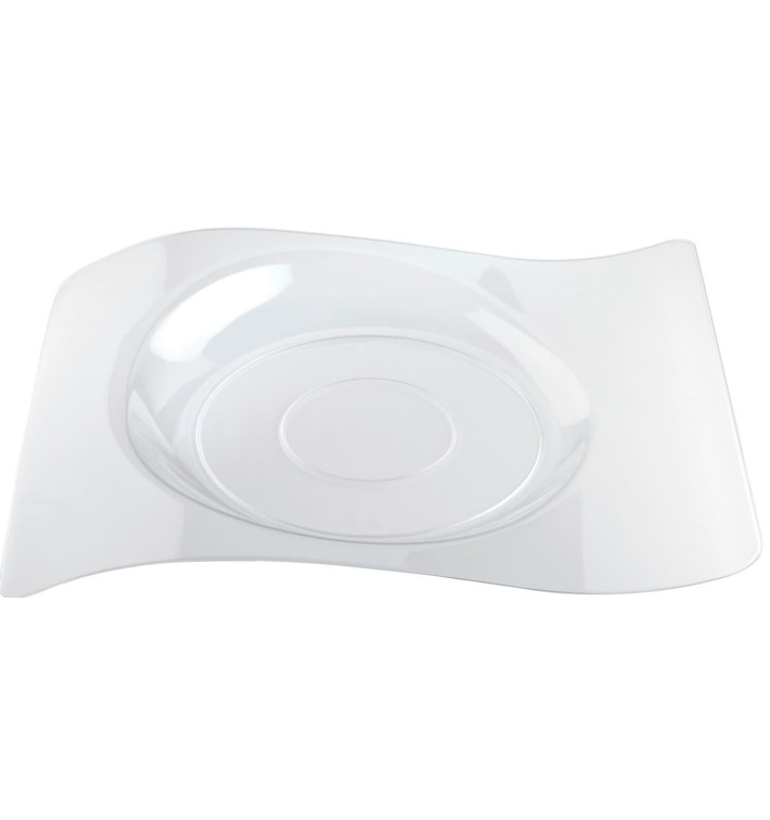 Plato de Plastico "Forma" Transparente 28x23 cm (12 Uds)