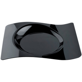 Plato de Plastico "Forma" Negro 28x23 cm (12 Uds)