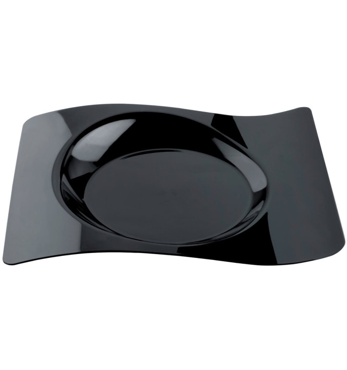 Plato de Plastico "Forma" Negro 28x23 cm (180 Uds)