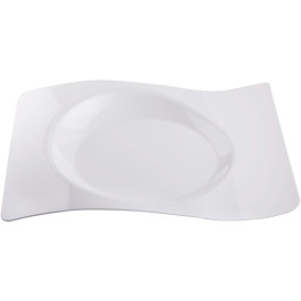 Plato de Plastico "Forma" Blanco 28x23 cm (12 Uds)