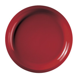 Plato de Plastico Rojo Round PP Ø290mm (25 Uds)