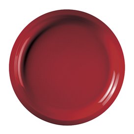 Plato de Plastico Rojo Round PP Ø290mm (150 Uds)