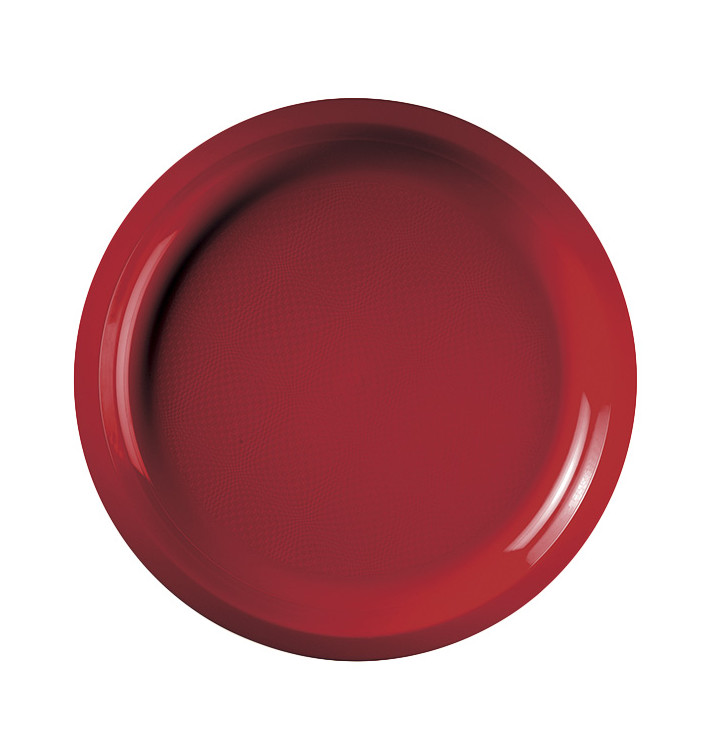 Plato de Plastico Rojo Round PP Ø290mm (150 Uds)
