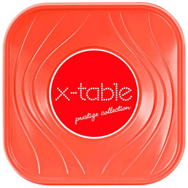 Bol de Plastico PP "X-Table" Cuadrado Naranja 180x180mm (120 Uds)