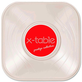 Bol de Plastico PP "X-Table" Cuadrado Perla 180x180mm (8 Uds)