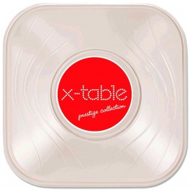 Bol de Plastico PP "X-Table" Cuadrado Perla 180x180mm (120 Uds)