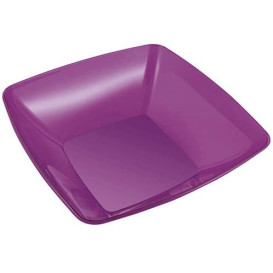 Bol de Plastico Cuadrado Berenjena 28x28cm (20 Uds)