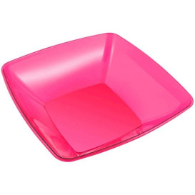 Bol de Plastico Cuadrado Frambuesa 28x28cm (1 Uds)