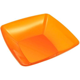 Bol de Plastico Cuadrado Naranja 28x28cm (20 Uds)
