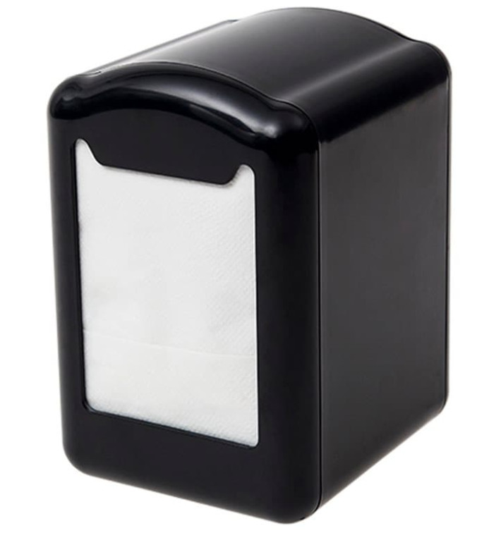 Dispensador Servilletero Plástico Negro Miniservis 17x17 (1 Ud)