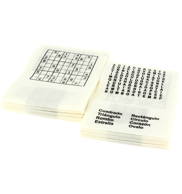 Servilletas Papel Miniservis "Pasatiempos" 17x17cm (6000 Uds)