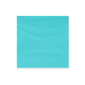 Servilleta Papel Cenefa 20x20cm Turquesa (100 Uds)