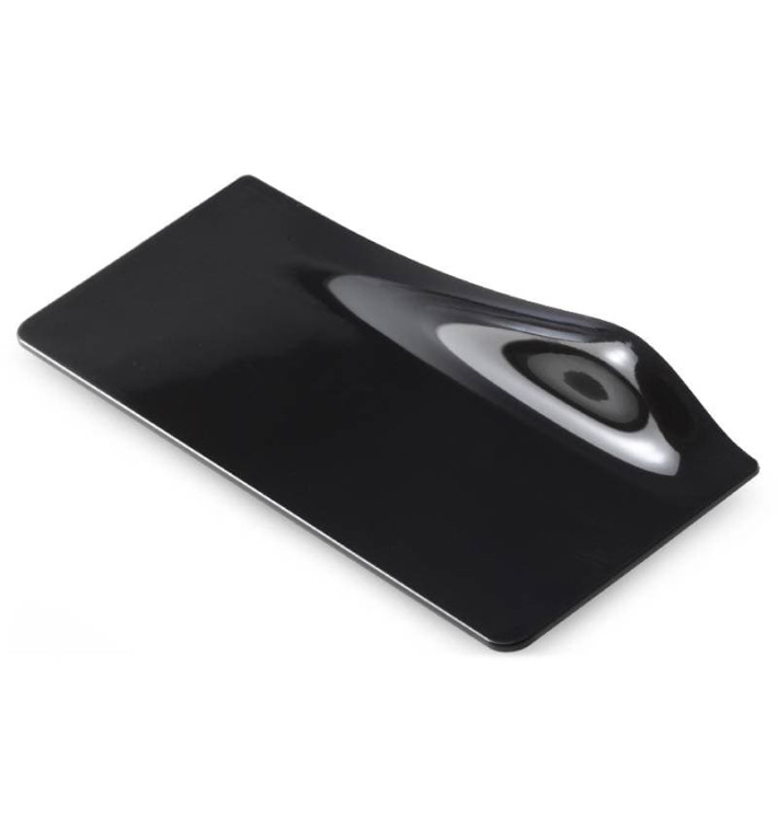 Plato Degustación Rectangular GOGO Negro 14x5.8cm (40 Uds)