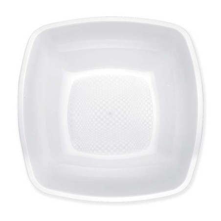 Plato Hondo Reutilizable PP Blanco Square 18cm (25 Uds)