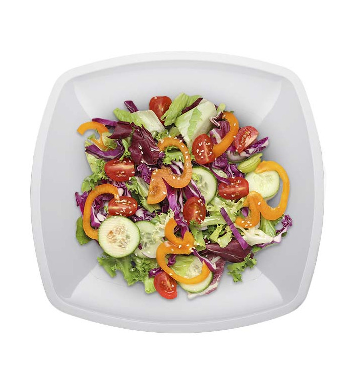 Plato de Plastico Llano Blanco Square PS 300mm (12 Uds)