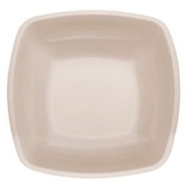 Plato de Plastico Hondo Beige Square PP 180mm (150 Uds)