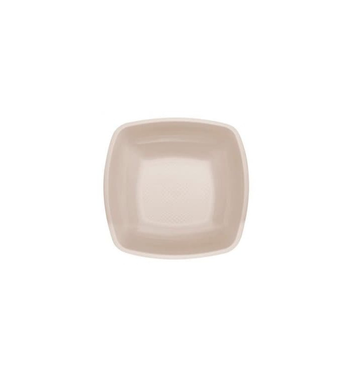 Plato de Plastico Hondo Beige Square PP 180mm (150 Uds)