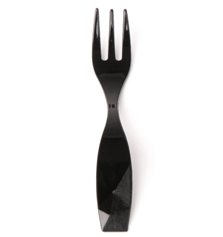 Minitenedor Degustacion "Charme" Negro 10cm (600 Uds)