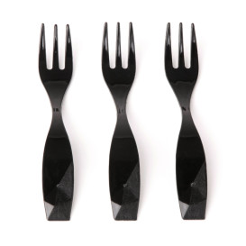 Minitenedor Degustacion "Charme" Negro 10cm (2400 Uds)