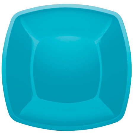 Plato Llano Reutilizable PS Turquesa Square 30cm (12 Uds)